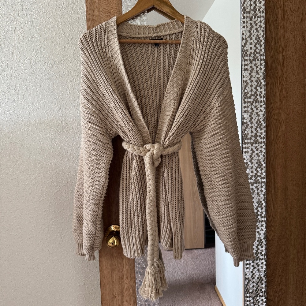 Target who what wear knit cardigan robe, beige, xs